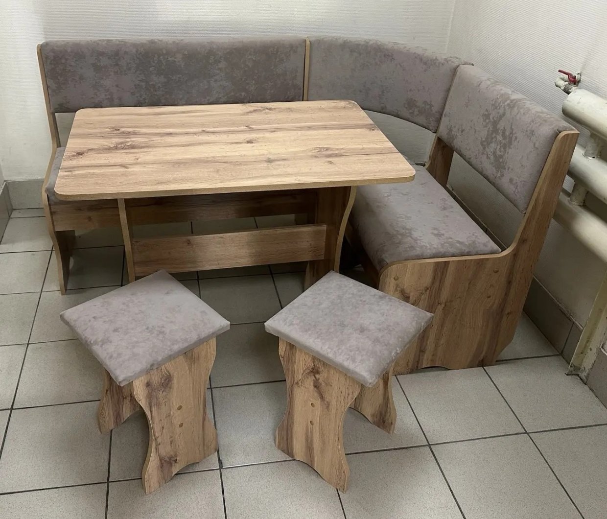 Кухонный уголок Миссия V велюр (дуб вотан) в Якутске - mebel154.com