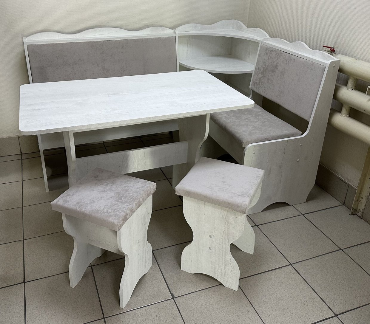 Кухонный уголок Миссия с полкой ткань в Якутске - mebel154.com