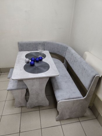 Кухонный уголок Миссия V велюр (цемент) в Якутске - mebel154.com