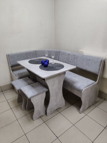 Кухонный уголок Миссия V велюр (цемент) в Якутске - mebel154.com