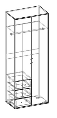 Альтернатива шкаф двухстворчатый в Якутске - mebel154.com