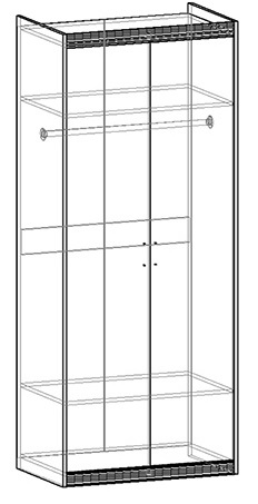 Амадеус шкаф двухстворчатый платяной в Якутске - mebel154.com