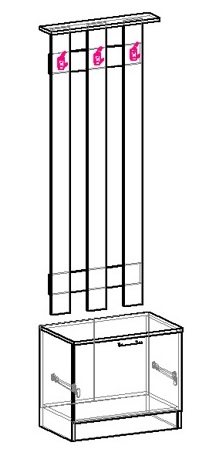 Машенька вешалка с тумбой малая в Якутске - mebel154.com