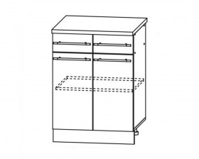 Скала С2Я 600 шкаф нижний с ящиками в Якутске - mebel154.com