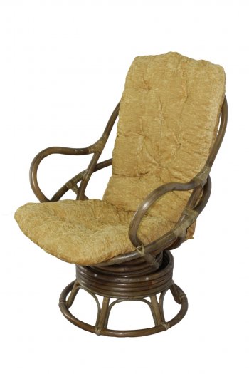 Кресло-качалка Swivel Rocker (Ротанг №6, ткань Mulan 152) в Якутске - mebel154.com